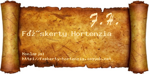 Fáskerty Hortenzia névjegykártya